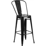 30'' High Metal Indoor-Outdoor Barstool with Back