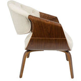 La Volna Mid-Century Modern Guest Reception Chair, Cream
