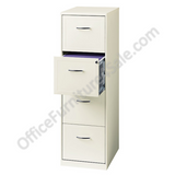 (Scratch & Dent) Realspace Outlet Smart File Steel Letter-Size File Cabinet, 4 Drawers, 46 3/8"H x 14 1/4"W x 18"D, White