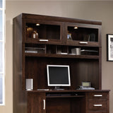 (Scratch & Dent) Sauder Outlet Office Port Computer Credenza Hutch, 47 1/2"H x 59 1/2"W x 15 3/4"D, Dark Alder