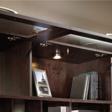 (Scratch & Dent) Sauder Outlet Office Port Computer Credenza Hutch, 47 1/2"H x 59 1/2"W x 15 3/4"D, Dark Alder