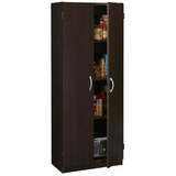 Ameriwood Outlet Home SystemBuild Flynn 2-Door Storage Cabinet, 4 Shelves, Espresso