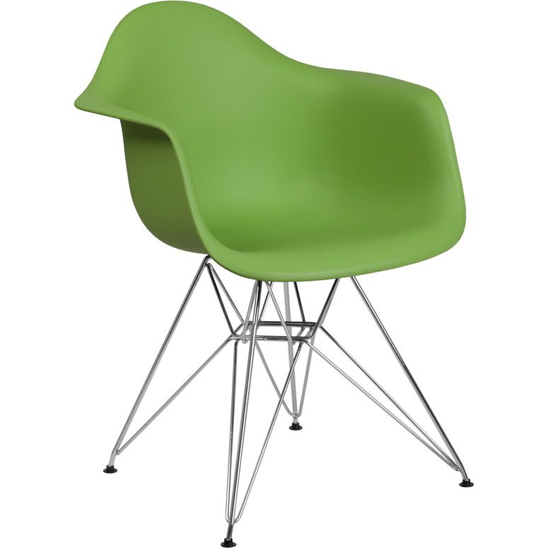 Apollonia Series Plastic Bucket Chair with Chrome Base