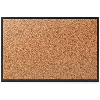Quartet Cork Bulletin Board, 4' x 3', Black Aluminum Frame - 36