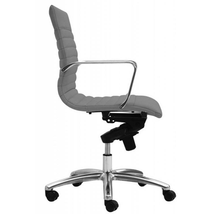 Sangui Ribbed Mid-Back Leather Chair