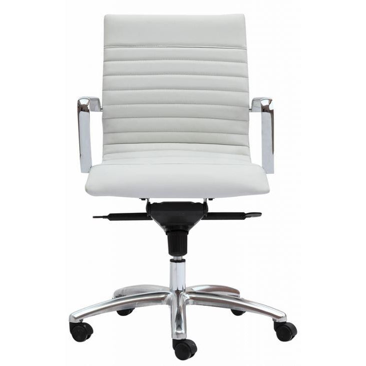 Sangui Ribbed Mid-Back Leather Chair