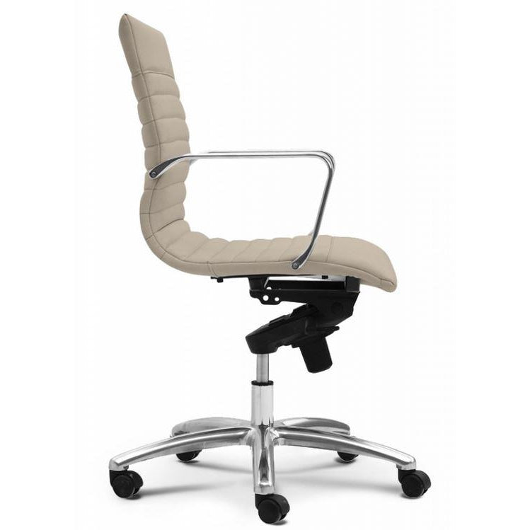 Sangui Ribbed Mid-Back Leather Chair