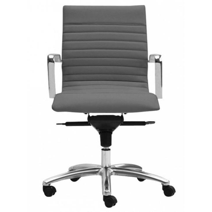 Sangui Ribbed Mid-Back Leather Chair