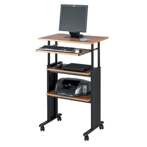 Safco Muv Adjustable Stand-Up Workstation, Black/Cherry