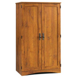 Sauder Outlet Harvest Mill Computer Armoire, Abbey Oak Finish