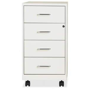 (Scratch & Dent) Lorell 26.5"D 4-Drawer Mobile Steel Letter-Size Vertical File Cabinet, White Item # 497217