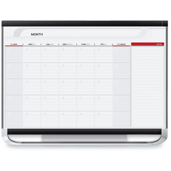 Quartet Prestige 2 Magnetic Monthly Calendar Whiteboard, 4' x 3', Mahogany Frame Item # 1261036