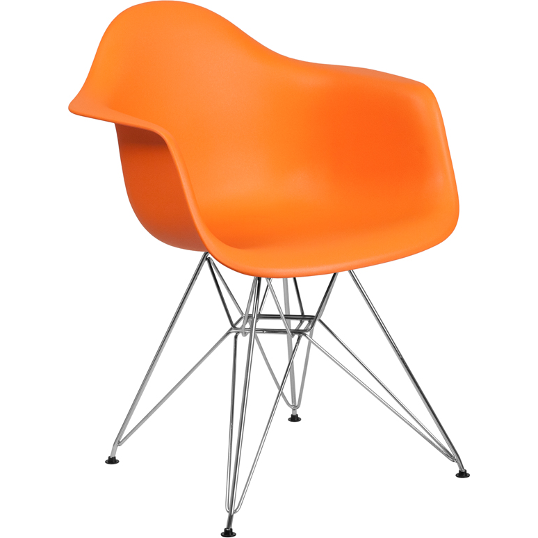 Apollonia Series Plastic Bucket Chair with Chrome Base