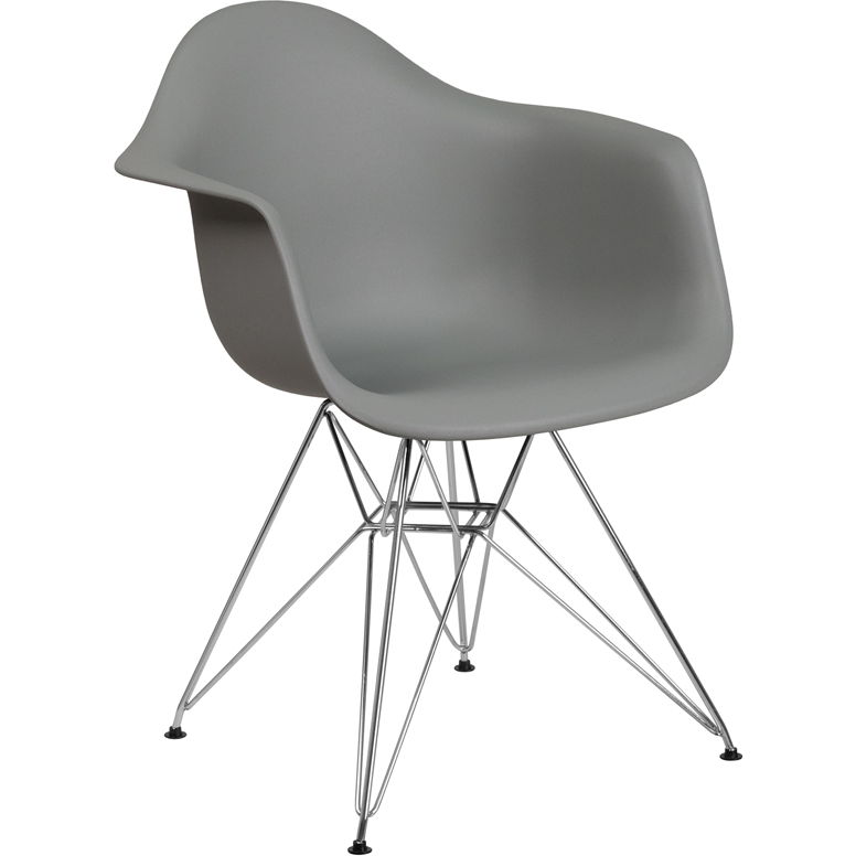 Apollonia Series Plastic Bucket Chair with Chrome Base