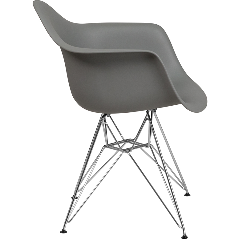 Apollonia Series Plastic Bucket Chair with Chrome Base