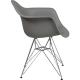 Apollonia Series Plastic Bucket Chair with Chrome Base