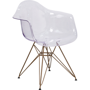 Apollonia Series Transparent Plastic Chair With Gold Base