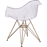 Apollonia Series Transparent Plastic Chair With Gold Base