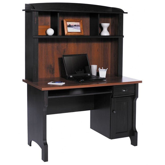 Realspace Outlet Shore Mini Solutions Computer Desk With Hutch, Antique Black