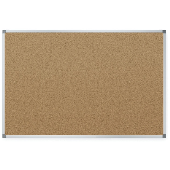 Quartet Economy Natural Cork Bulletin Board With Aluminum Frame, 48