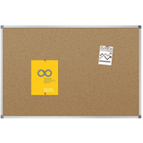 Quartet Economy Natural Cork Bulletin Board With Aluminum Frame, 48" x 36", Brown/Silver