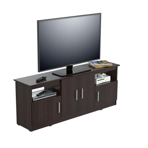 Inval Flat Screen TV Stand For 60" TVs, 63"W, Espresso Wengue