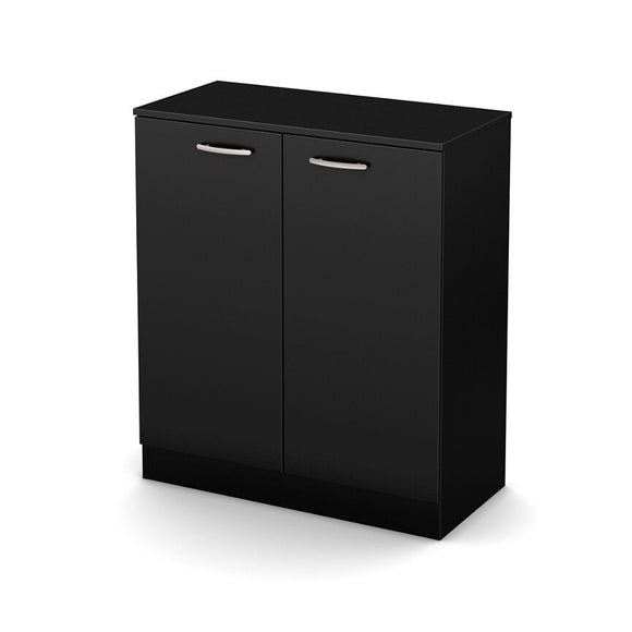 (Scratch & Dent) South Shore Axess Small 2-Door Storage Cabinet, Pure Black