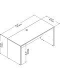 Bush Business Furniture Studio C Credenza Desk, 60"W x 24"D, White