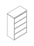 (Scratch & Dent) HON Outlet 800 36"W Lateral 4-Drawer File Cabinet With Lock, Metal, Putty