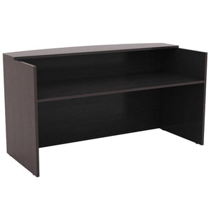 (Scratch & Dent) Alera Valencia 71" x 35 1/2" Espresso Reception Desk with Counter
