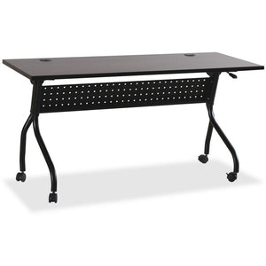 Lorell Outlet Flip Top Training Table, 60"W, Espresso/Black