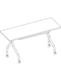 Lorell Outlet Flip Top Training Table, 60"W, Espresso/Black