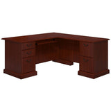 (Scratch & Dent) kathy ireland Outlet Office by Bush Business Furniture Bennington L Shaped Desk, Harvest Cherry