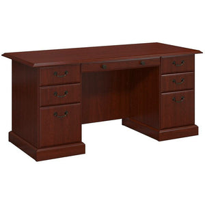 kathy ireland Home by Bush Furniture Bennington Executive Desk, Harvest Cherry