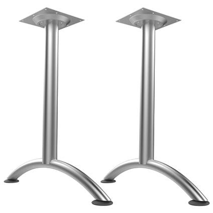 WorkPro Outlet Flex Collection Steel Arc Legs, Fixed Height, Silver, S ...