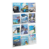 (Scratch & Dent) Clear Literature Rack, Magazine, 12 Pockets