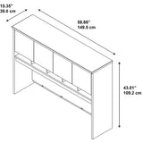 Bush Business Furniture Components Hutch 60"W, Hansen Cherry/Graphite Gray
