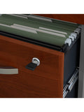 Bush Business Furniture Components 20-1/6"D Vertical 2-Drawer 3/4 Pedestal Cabinet, Hansen Cherry/Graphite Gray