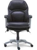 Serta Outlet Back in Motion Health & Wellness Executive Bonded Leather Office Chair, Smooth Black