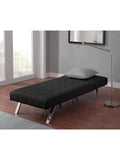 DHP Emily Bonded Leather Chaise Lounger, Black