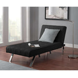 DHP Emily Bonded Leather Chaise Lounger, Black