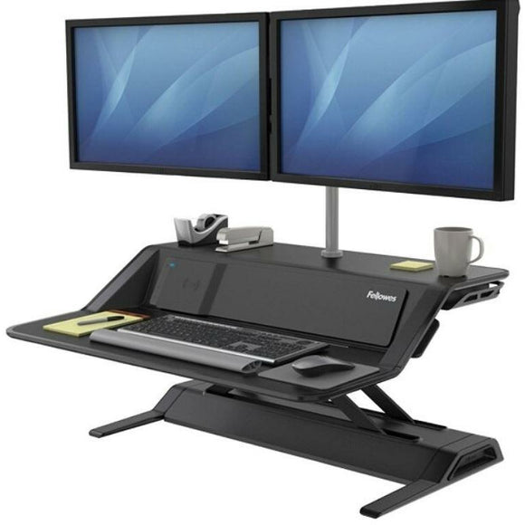 (Scratch & Dent) Fellowes Lotus DX Adjustable Sit-Stand Workstation, Black