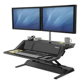 (Scratch & Dent) Fellowes Lotus DX Adjustable Sit-Stand Workstation, Black