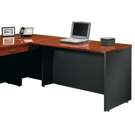 Sauder Outlet Via Desk Return, Classic Cherry/Soft Black
