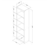 South Shore Axess 5-Shelf Narrow Bookcase, Royal Cherry