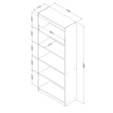 (Scratch & Dent) South Shore Outlet Axess 5-Shelf Bookcase, Royal Cherry