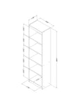 (Scratch and Dent) South Shore Axess 5-Shelf Narrow Bookcase, Pure White