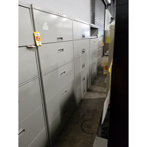 36" Lateral File Cabinet 5 Drawer, Grey