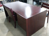Pre-Owned 72" Mahogany Desk and Credenza Set