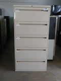 Pre-owned 30" Wide 5 Drawer Lateral File, Putty